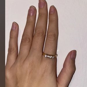 Size 9 Diamond ring with gold band
